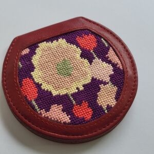 Lee's Leather NWOT leather-embroidered hand mirror